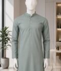 Olive Green Shalwar Kameez Closeup Picture