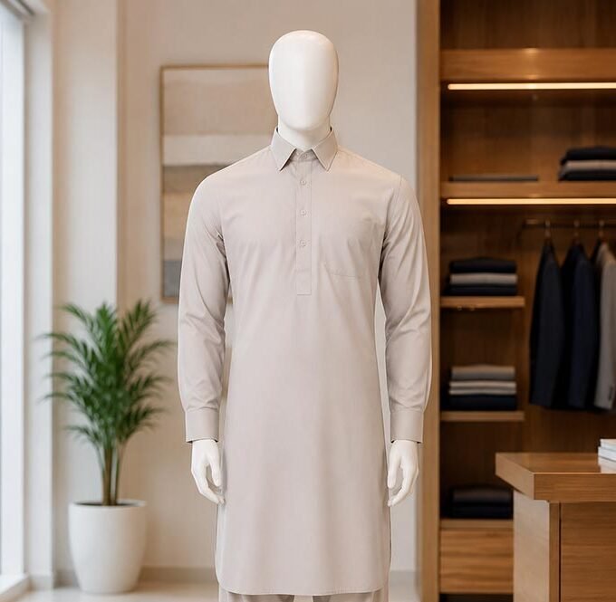 Silver Rust Shalwar Kameez