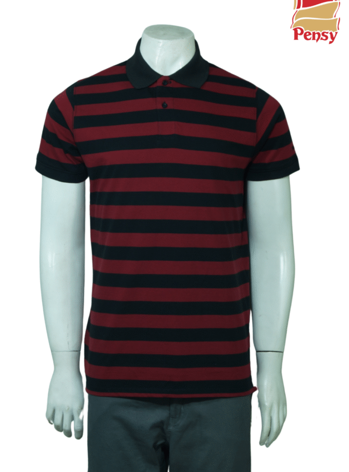 Short Sleeve Red & Black Polo Shirt