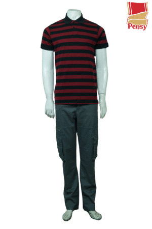 Short Sleeve Red & Black Polo Shirt - Image 3
