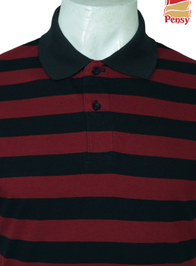 Short Sleeve Red & Black Polo Shirt
