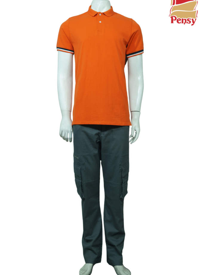Short Sleeve Tia Orange Polo Shirt