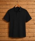 Short Sleeve Black Polo Shirt Picture on Hanger