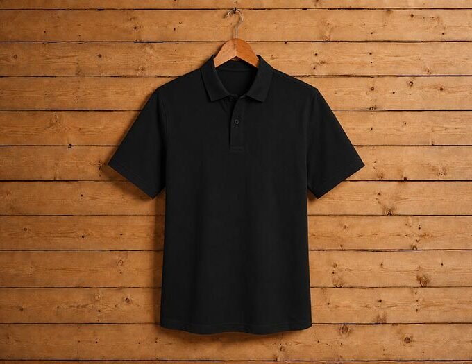 Short Sleeve Black Polo Shirt