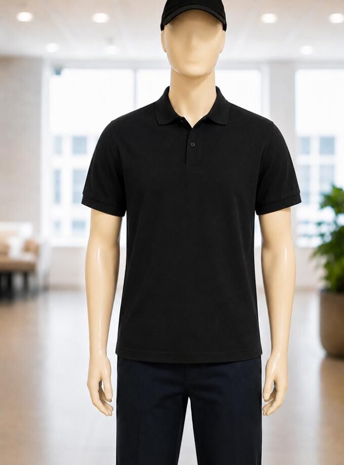 Short Sleeve Black Polo Shirt
