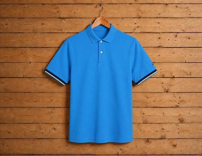 Short Sleeve Blue Polo Shirt