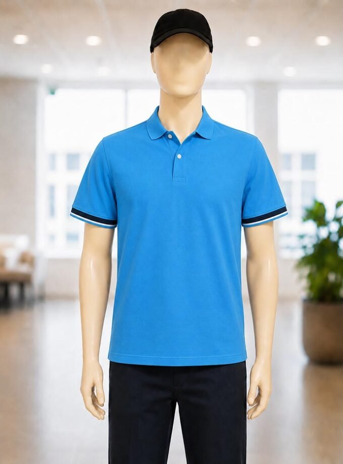 Short Sleeve Blue Polo Shirt