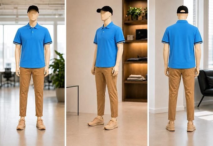 Short Sleeve Blue Polo Shirt