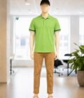 Short Sleeve Fern Green Polo Shirt Picture From Front
