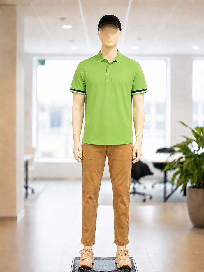 Short Sleeve Fern Green Polo Shirt Picture From Front