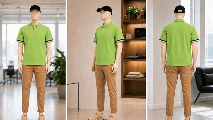 Short Sleeve Fern Green Polo Shirt Picture From 3 Dimensions