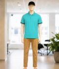 Short Sleeve Keppel Sky Polo Shirt Picture From Front