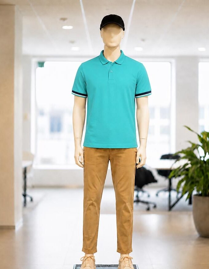 Short Sleeve Keppel Sky Polo Shirt Picture From Front