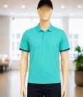 Short Sleeve Keppel Sky Polo Shirt Closeup Picture