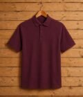 Short Sleeve Maroon Polo Shirt Picture on Hanger