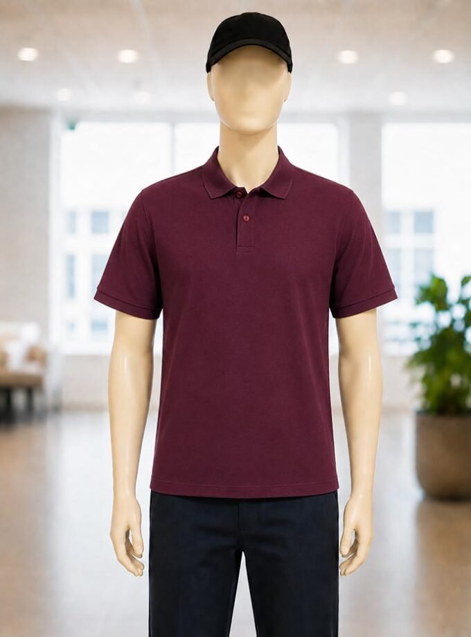 Short Sleeve Maroon Polo Shirt