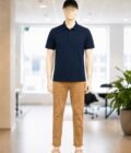 Short Sleeve Navy Polo Shirt Picture From Front