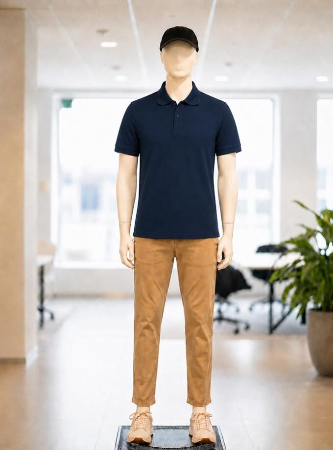 Short Sleeve Navy Polo Shirt Picture From Front