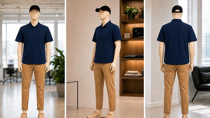 Short Sleeve Navy Polo Shirt Picture From 3 Dimensions