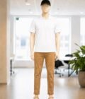 Short Sleeve Solid white Polo Shirt Picture From Front