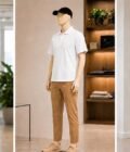 Short Sleeve Solid white Polo Shirt Picture From 3 Dimensions