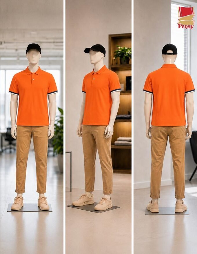 Short Sleeve Tia Orange Polo Shirt