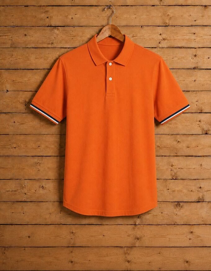 Short Sleeve Tia Orange Polo Shirt