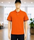 Short Sleeve Tia Orange Polo Shirt Closeup Picture
