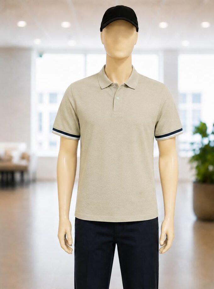 Short Sleeve Dust Skin Polo Shirt Closeup Picture
