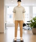 Short Sleeve Dust Skin Polo Shirt Picture From Front