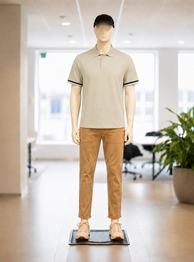 Short Sleeve Dust Skin Polo Shirt Picture From Front