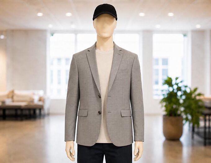 Grey Slim-Fit Coat