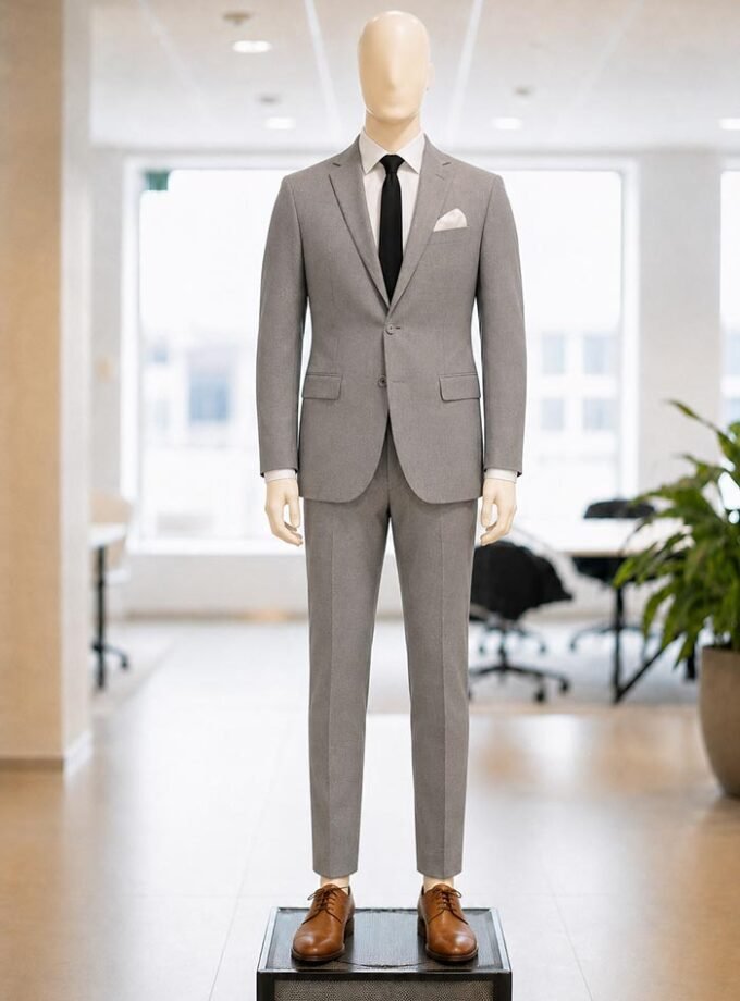 Grey Formal Suit – 2 Piece Picture From Front