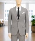 Grey Formal Suit – 2 Piece Closeup Picture
