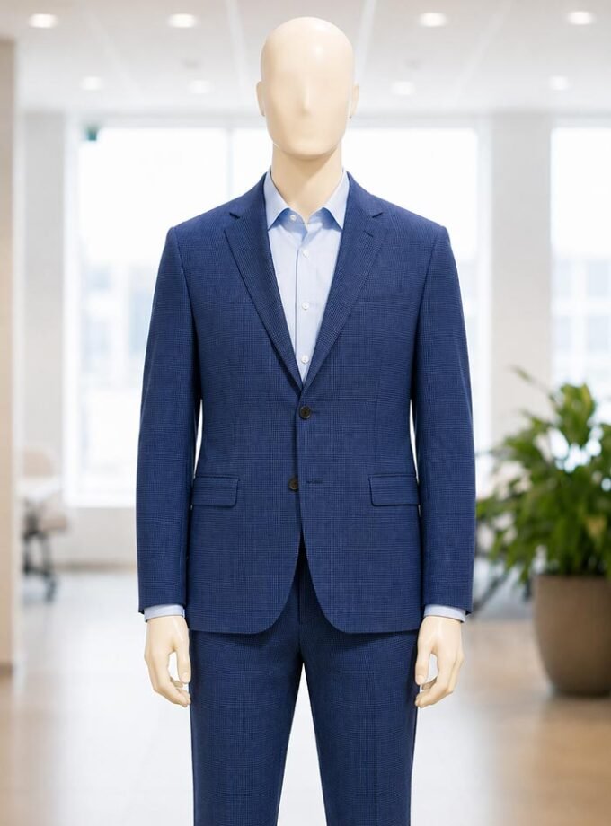 Blue Check Slim-Fit Blazer