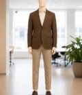 Brown Checkered Casual Blazer Picture From Front