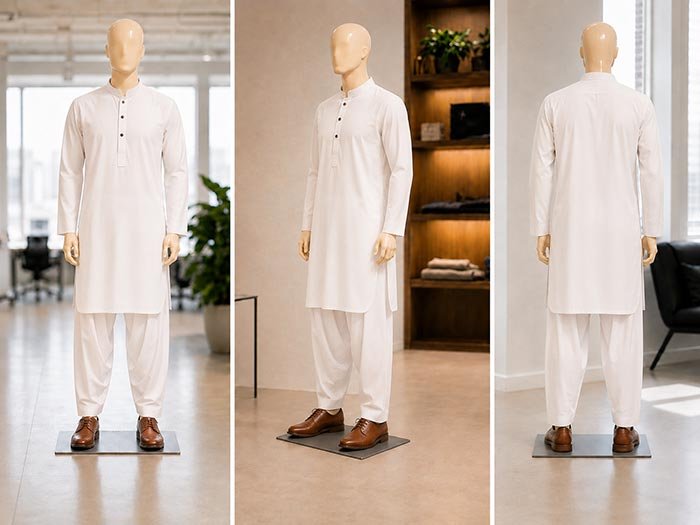 Classic White Shalwar Kameez Picture From 3 Dimensions