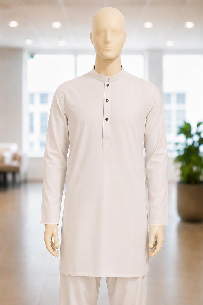 Classic White Shalwar Kameez Closeup Picture