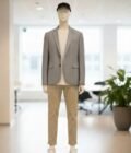 Elegant Gray Plaid Blazer Picture From Front