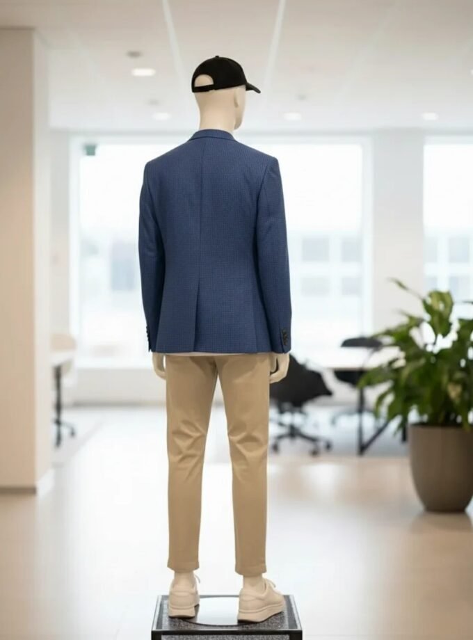 Blue Check Slim-Fit Blazer