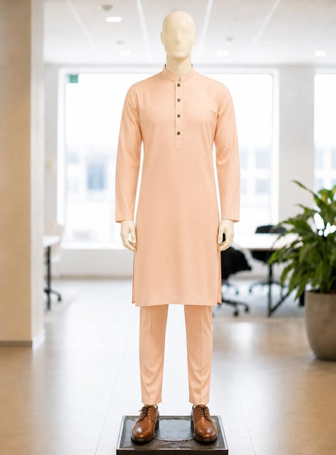 Peach Royale Kurta Shalwar Picture From Front