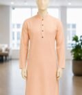 Peach Royale Kurta Shalwar Closeup Picture