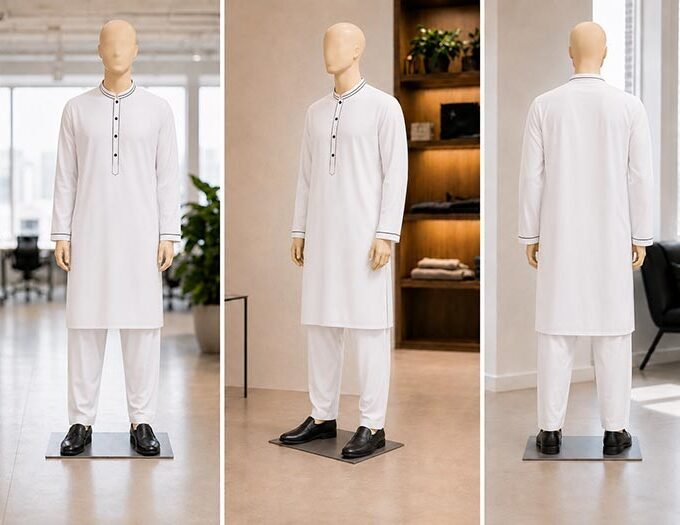 Pensy Ivory Classic Kurta Shalwar